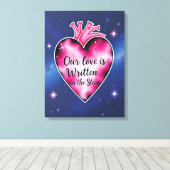 Romantisch Roze Hart Liefde Kunst Print (Insitu (Houten vloer))