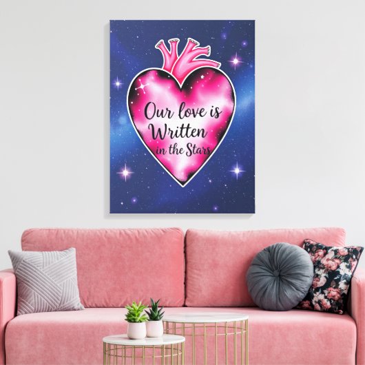 Romantisch Roze Hart Liefde Kunst Print (Insitu (Woonkamer))