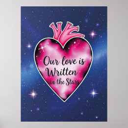 Romantisch Roze Hart Liefde Kunst Print