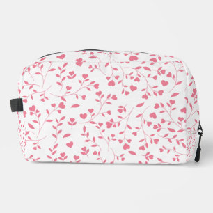 Romantisch Roze Hart Ranken Witte Patroon Toilettasje