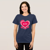 Romantisch Roze Hart Valentijnsdag Tri-Blend Shirt (Voorkant volledig)
