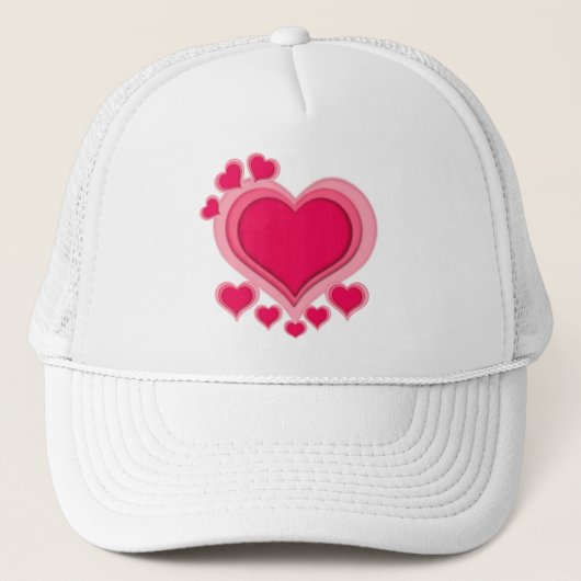 Romantisch Roze Hart Valentijnsdag Trucker Pet (Voorkant)