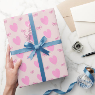 Romantisch Roze Harten en Valentijnsdag Cadeaupapi Cadeaupapier