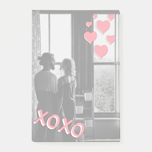Romantisch roze harten XOXO Foto Post-it® Notes (Voorkant)