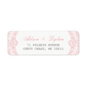 Romantisch Roze Kant retour adreslabel Etiket (Voorkant)
