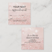 Romantisch roze lichteffect glitter afspraak ca. afsprakenkaartje (Voorkant / Achterkant)