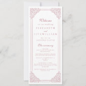 Romantisch Roze Lijst Elegant Script Programma (Voorkant)