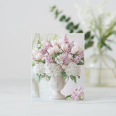 Romantisch Roze Lila en Witte Hydrangea Valentijn' Feestdagenkaart (Staand voorkant)