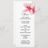 Romantisch Roze Magnolia Bloemen Bruiloftsmenu Menu (Voorkant / Achterkant)