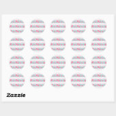 Romantisch  Roze & Mint Bloemen Rozen Patroon Ronde Sticker (Vel)