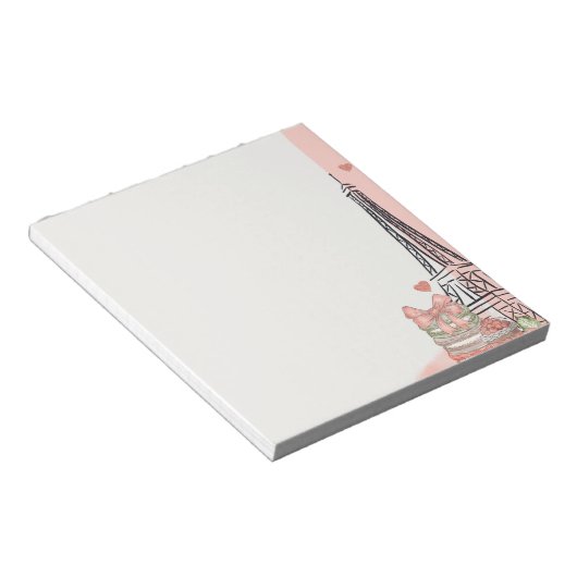 Romantisch Roze Parijs Thema Notitieblok (Schuin)