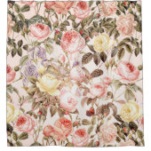 Romantisch roze  roos bloempatroon douchegordijn (Voorkant)