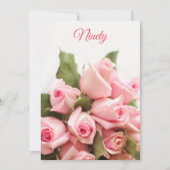 Romantisch Roze Rozen Boeket 90ste Verjaardag Kaart (Voorkant)