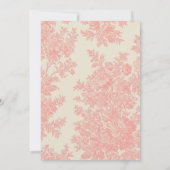 Romantisch Roze Toile Bloem Trouwdouche Kaart (Achterkant)