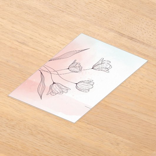 Romantisch Roze Waterverf Bloemen Acryl Elegant Acryl Uitnodigingen (Laagn)