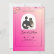 -Romantisch-Roze-Waterverf-Bloemenkoppel-Bruiloft-