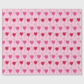 Romantisch roze wijnstok hartpatroon cadeaupapier (Vlak)