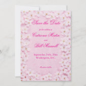 Romantisch Roze & Wit Save The Date Kaart (Voorkant)