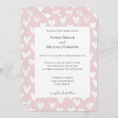 Romantisch Roze Witte Harten Trouwen Kaart (Voorkant / Achterkant)