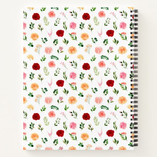 Romantisch Rozen Bloem Receptenboek Notitieboek (Achterkant)