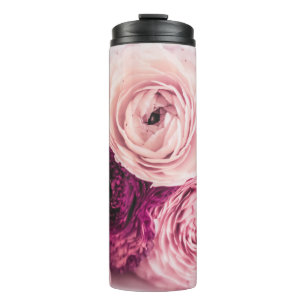 Romantisch rozen boeket:  branding. thermosbeker