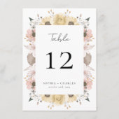 Romantisch Rustiek Bloemen Trouwtafel Nummer Menu (Achterkant)