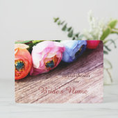 Romantisch rustiek land ranunculus krans kaart (Staand voorkant)