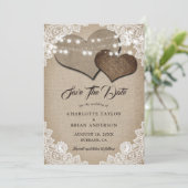 Romantisch Rustiek Land Shabby Chic Huwelijk Save The Date (Staand voorkant)