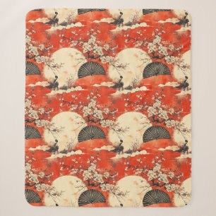 Romantisch Sakura Kimono Koppelpatroon (1) Sherpa Deken