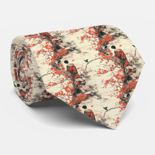 Romantisch Sakura Kimono Koppelpatroon (2) Stropdas