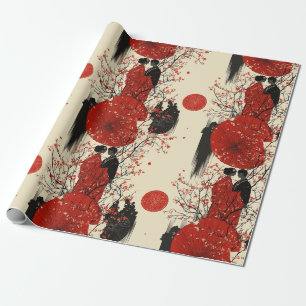 Romantisch Sakura Kimono Koppelpatroon (4) Cadeaupapier