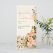 romantisch schilderij van rozen trouwmenu menu (Staand voorkant)