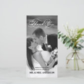 ROMANTISCH SCRIPT | BRUILOFT BEDANKT FOTOKAART (Staand voorkant)