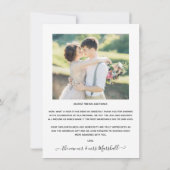 Romantisch Script Bruiloft dank u foto Bedankkaart (Achterkant)