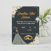 Romantisch script bruiloft uitnodiging (Staand voorkant)