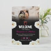 Romantisch script bruiloft uitnodiging (Staand voorkant)