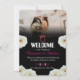 Romantisch script bruiloft uitnodiging