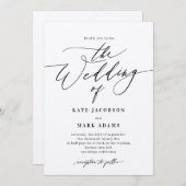 Romantisch script EDITABLE COLOR Wedding Invitatio Kaart (Voorkant / Achterkant)