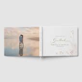 Romantisch Script Foto Blush Waterverf bruiloft Gastenboek (Volledig)