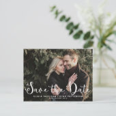Romantisch script | Foto Save the Date Briefkaart (Staand voorkant)