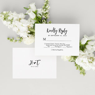 Romantisch Script Hart Monogram Menu Keuze Bruilof