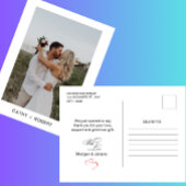 Romantisch Script Hart Trouwfoto Briefkaart