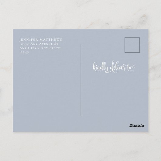 Romantisch script | Kalligrafie Bewaar de datum Briefkaart (Achterkant)