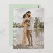 Romantisch script | Kalligrafie Bewaar de datum Briefkaart (Voorkant / Achterkant)