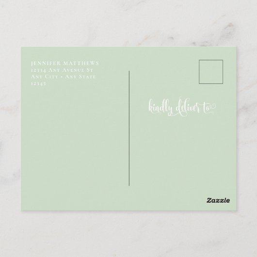 Romantisch script | Kalligrafie Bewaar de datum Briefkaart (Achterkant)