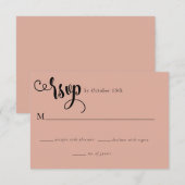 Romantisch script | Kalligrafie bruiloft RSVP Kaartje (Voorkant / Achterkant)