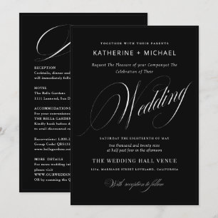 Romantisch Script Kalligrafie & Details QRcode Huw Kaart