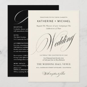Romantisch Script Kalligrafie & Details QRcode Huw Kaart