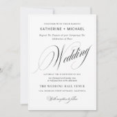 Romantisch Script Kalligrafie & Details QRcode Huw Kaart (Voorkant)