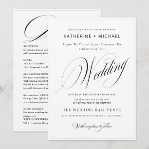 Romantisch Script Kalligrafie & Details QRcode Huw Kaart